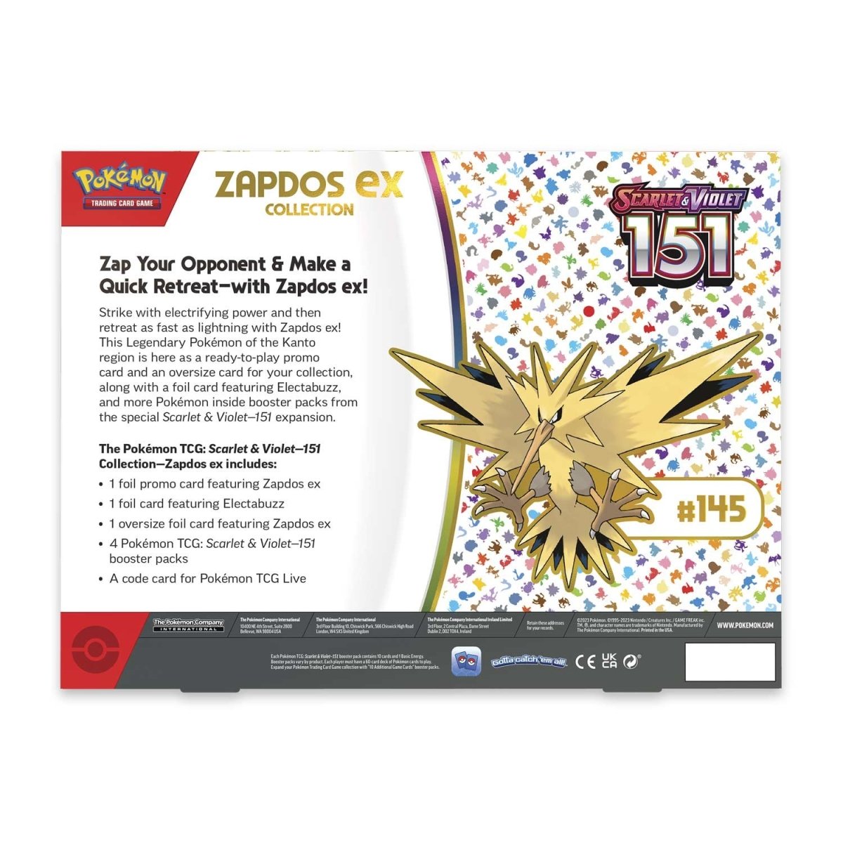 Pokémon TCG: SV - 151 Zapdos ex Collecton Box