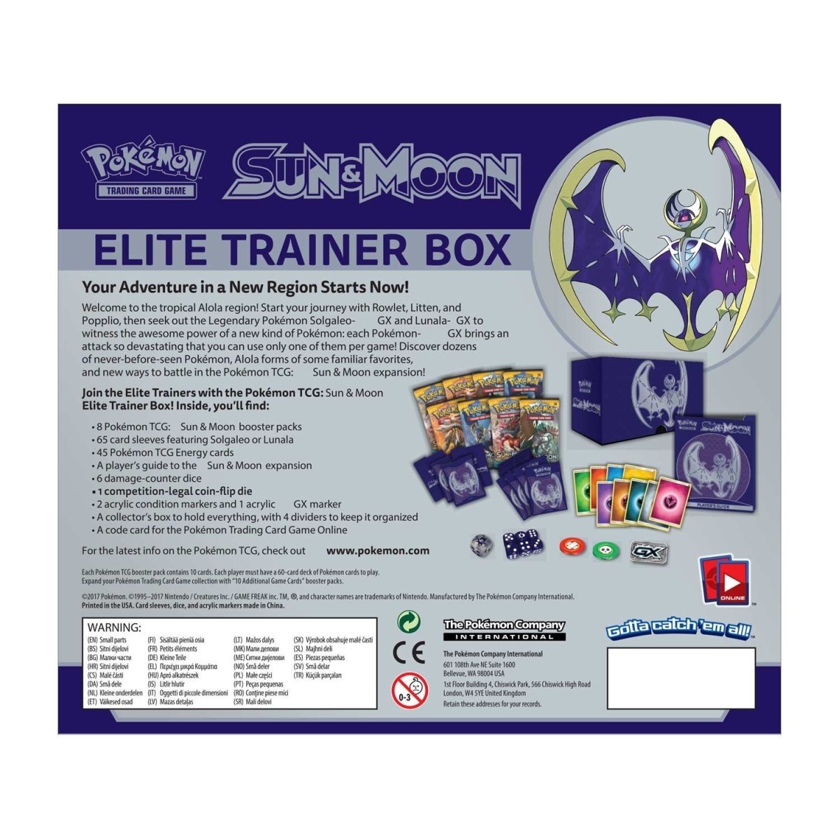 Pokémon Sun & Moon Elite Trainer Box - Lunala - PokeRvm