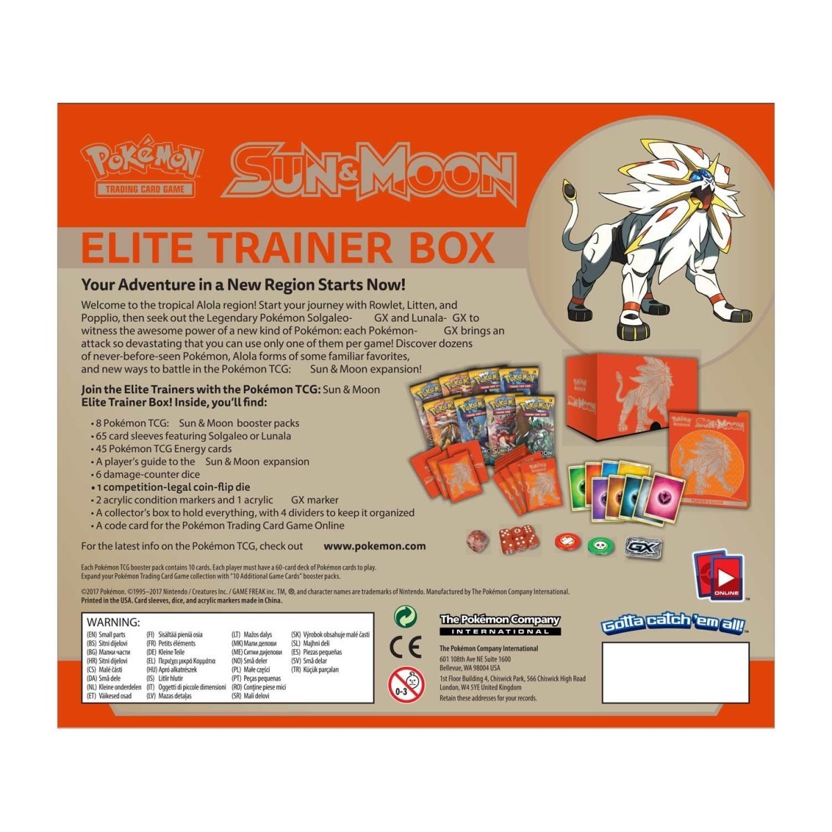 Pokémon Sun & Moon Elite Trainer Box - Solgaleo - PokeRvm