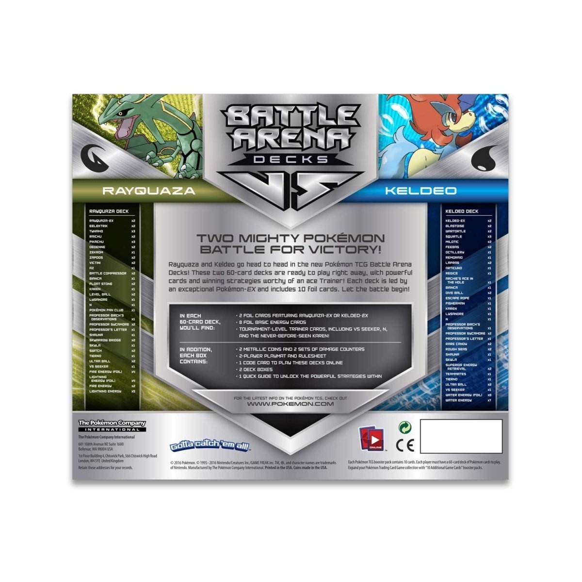Pokémon TCG: Battle Arena Decks Rayquaza vs. Keldeo - PokeRvmTheme Deck