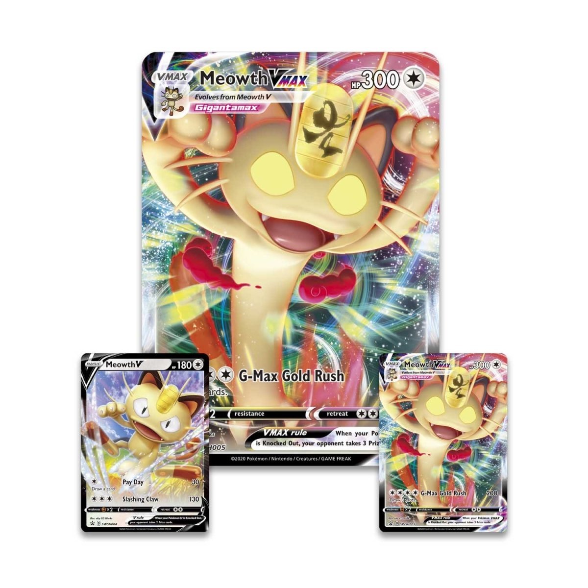 Pokémon TCG: Meowth VMAX Special Collection - 4 PACKS - PokeRvm