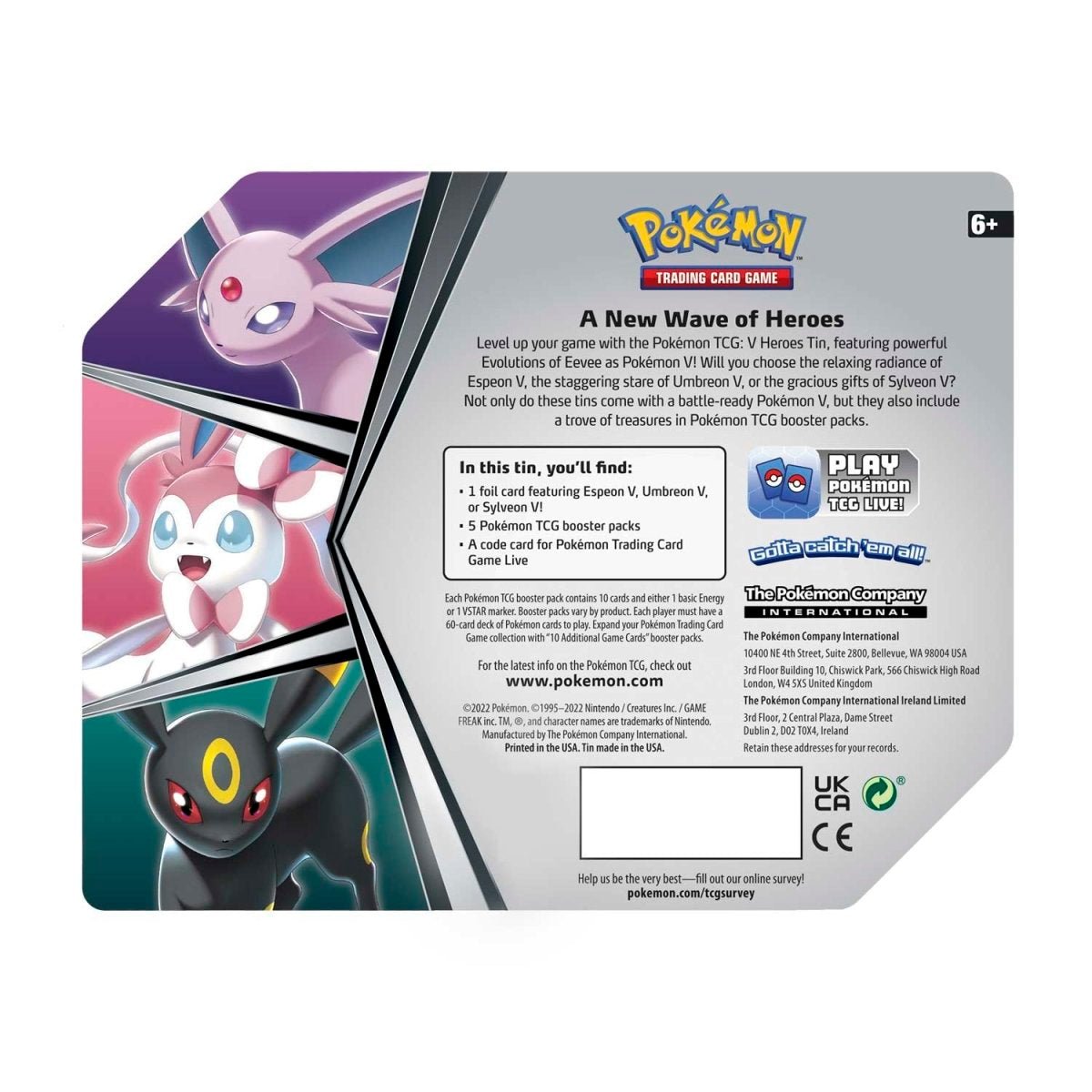 Pokémon TCG: V Heroes Tin (Espeon V) - PokeRvmPokemon Tins