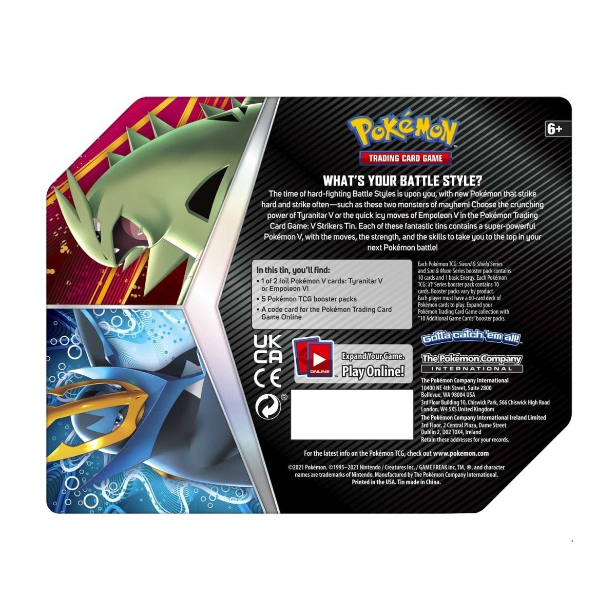 Pokémon TCG: V Strikers Tin (Tyranitar V) - PokeRvmPokemon Tins